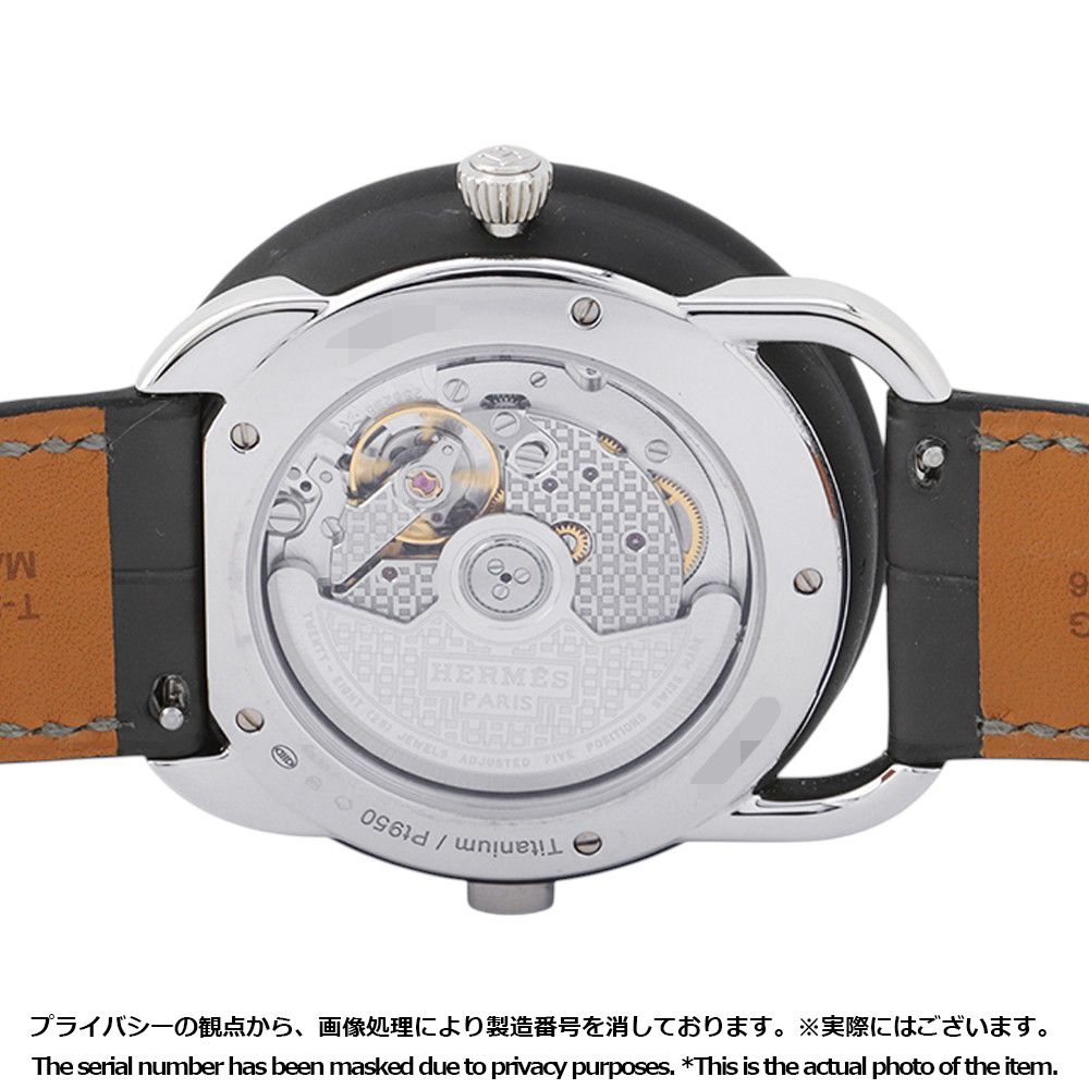 Hermes Also le Tan Voyageur Dual Time Extra Large Watch Black Dial — view 3