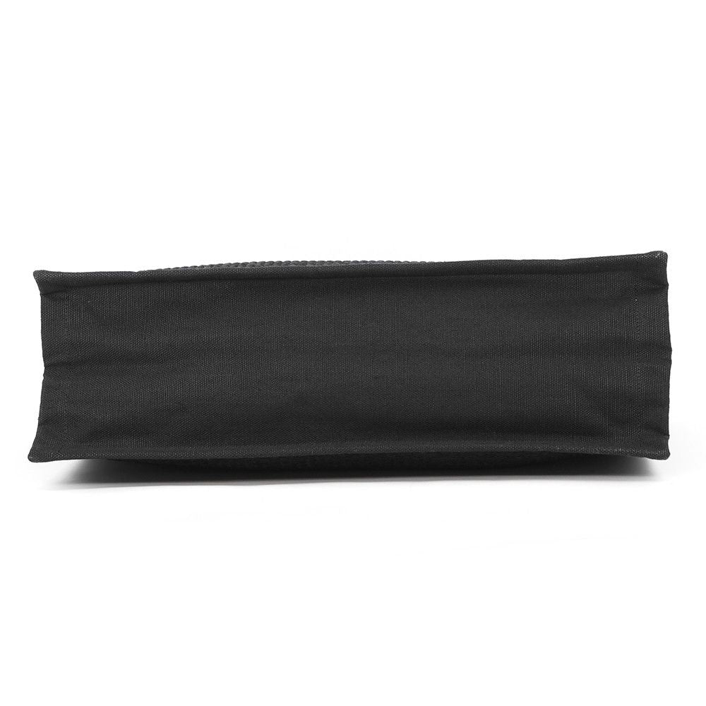Saint Laurent Paris Tote Rive Gauche Large Raffia Canvas Black — view 3