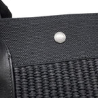 Saint Laurent Paris Tote Rive Gauche Large Raffia Canvas Black — view 8