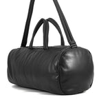 Saint Laurent Paris Boston Bag Wide Logo Puffer Leather 2-Way Shoulder Black — view 2