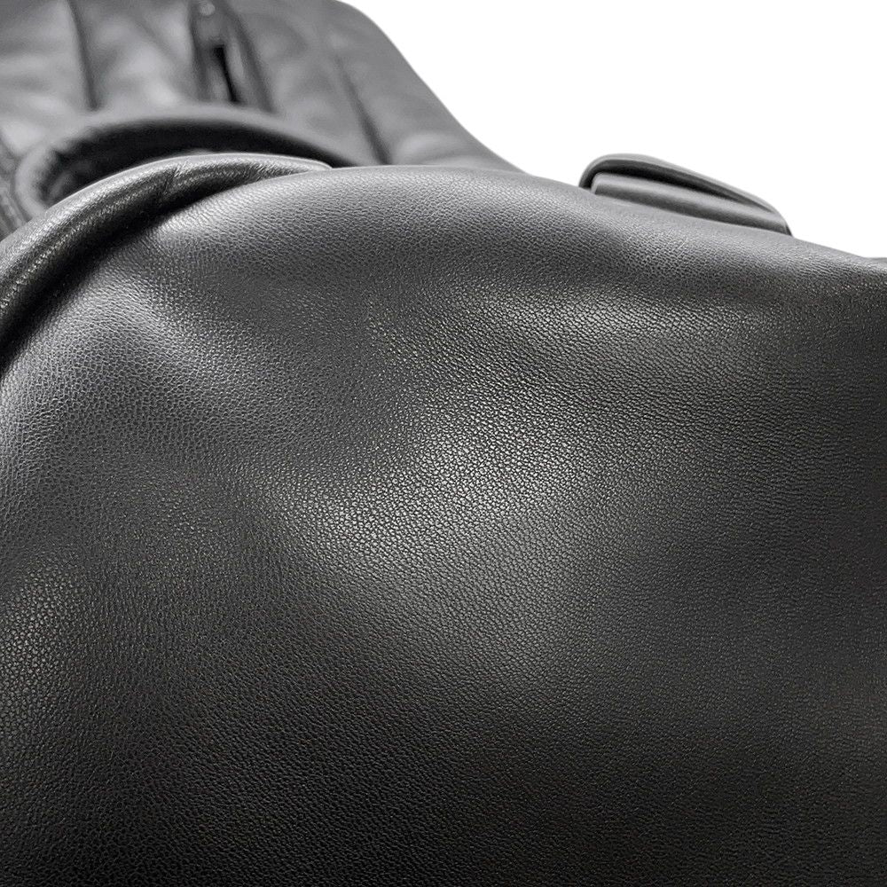 Saint Laurent Paris Boston Bag Wide Logo Puffer Leather 2-Way Shoulder Black — view 7