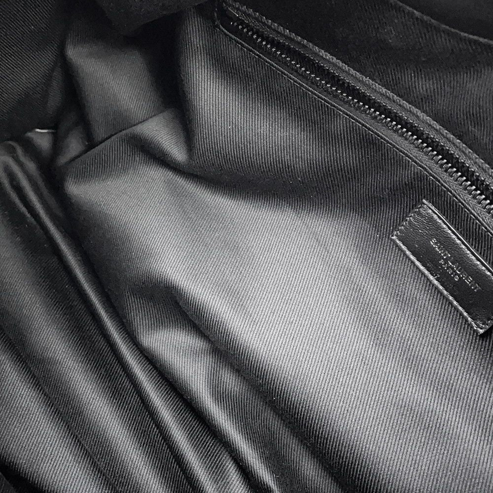 Saint Laurent Paris Boston Bag Wide Logo Puffer Leather 2-Way Shoulder Black — view 9