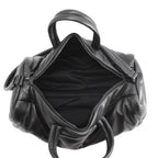 Saint Laurent Paris Boston Bag Wide Logo Puffer Leather 2-Way Shoulder Black — view 6