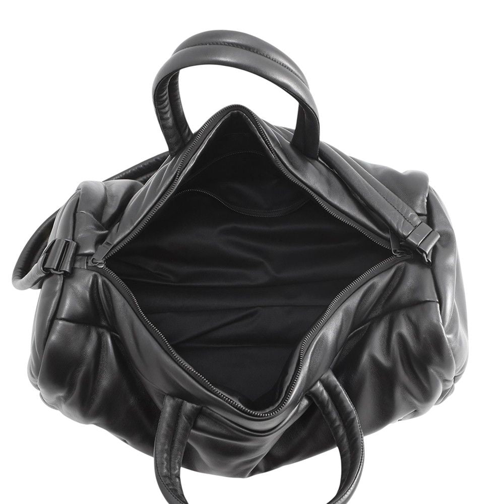 Saint Laurent Paris Boston Bag Wide Logo Puffer Leather 2-Way Shoulder Black — view 6