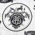 Hermes Carre 90 Carriage Pattern Exlibris Vintage Silk Scarf White Black — view 8