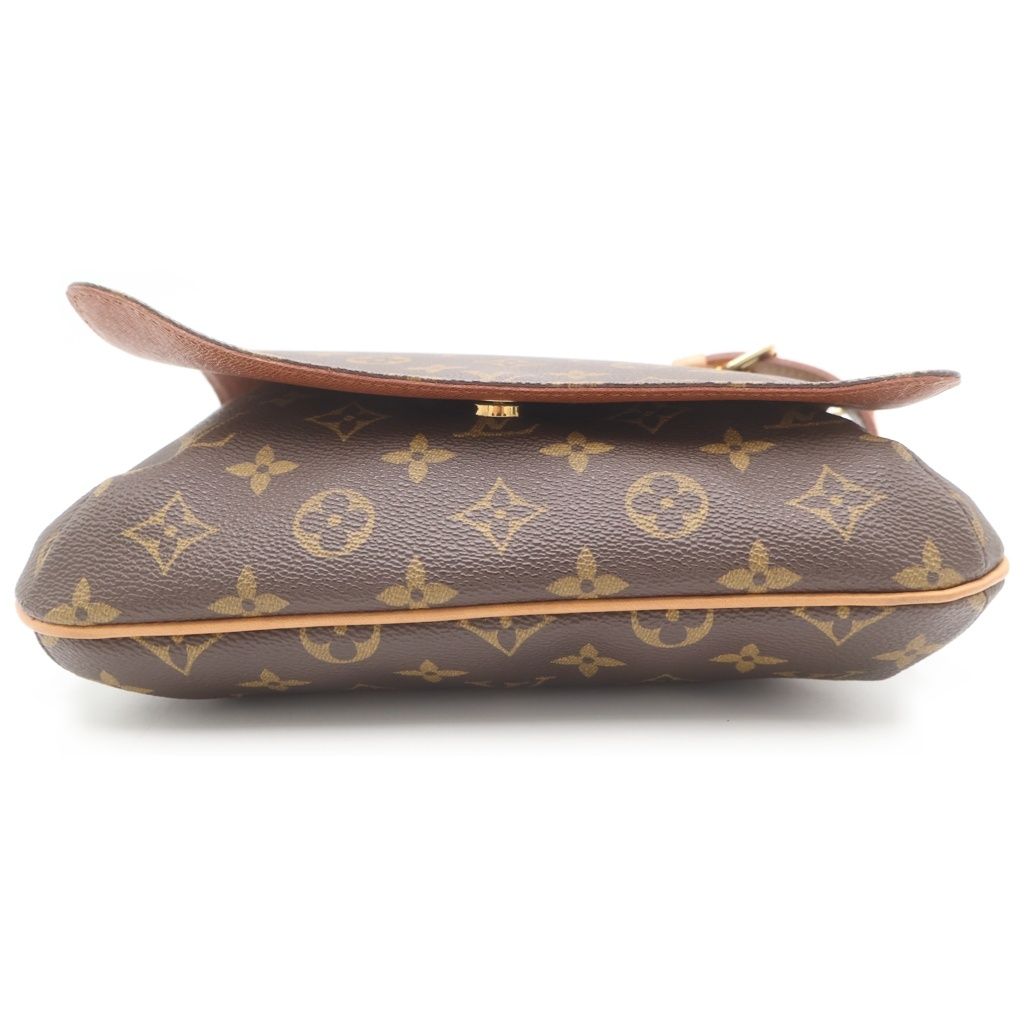 Louis Vuitton Monogram Musette Tango Shoulder Bag Brown Leather Gold — view 4