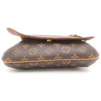 Louis Vuitton Monogram Musette Tango Shoulder Bag Brown Leather Gold — view 4