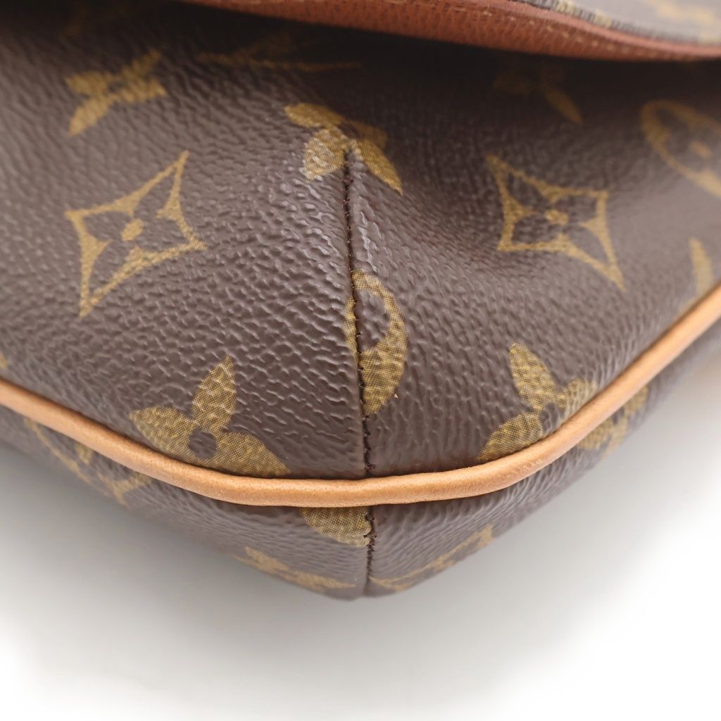 Louis Vuitton Monogram Musette Tango Shoulder Bag Brown Leather Gold — view 5