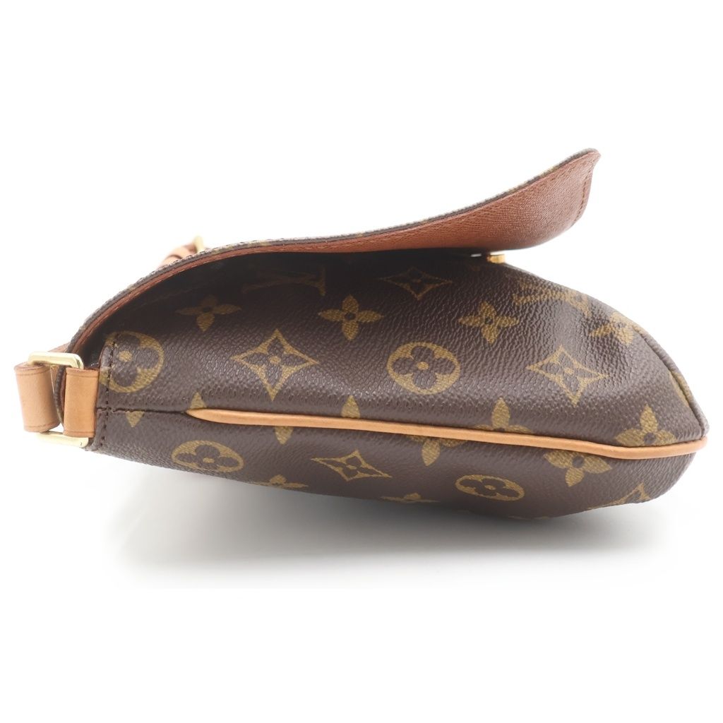 Louis Vuitton Monogram Musette Tango Shoulder Bag Brown Leather Gold — view 3