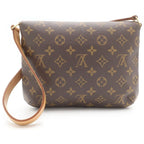 Louis Vuitton Monogram Musette Tango Shoulder Bag Brown Leather Gold — view 2