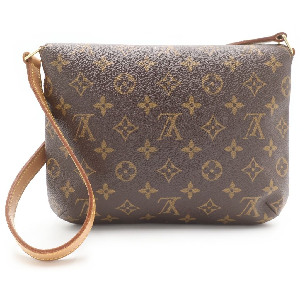 Louis Vuitton Monogram Musette Tango Shoulder Bag Brown Leather Gold — view 2