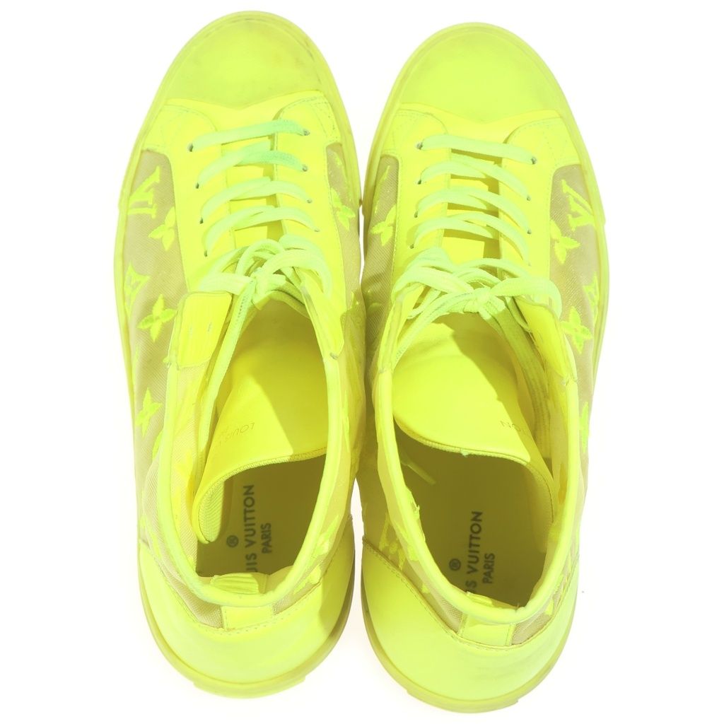 Louis Vuitton Tattoo Line Sneakers Mesh Monogram High Cut Yellow — view 4