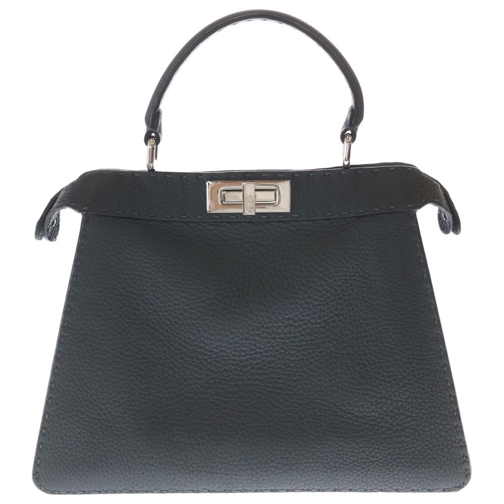 Fendi Peekaboo Icy Leather 2-Way Bag Silver Gray — view 2