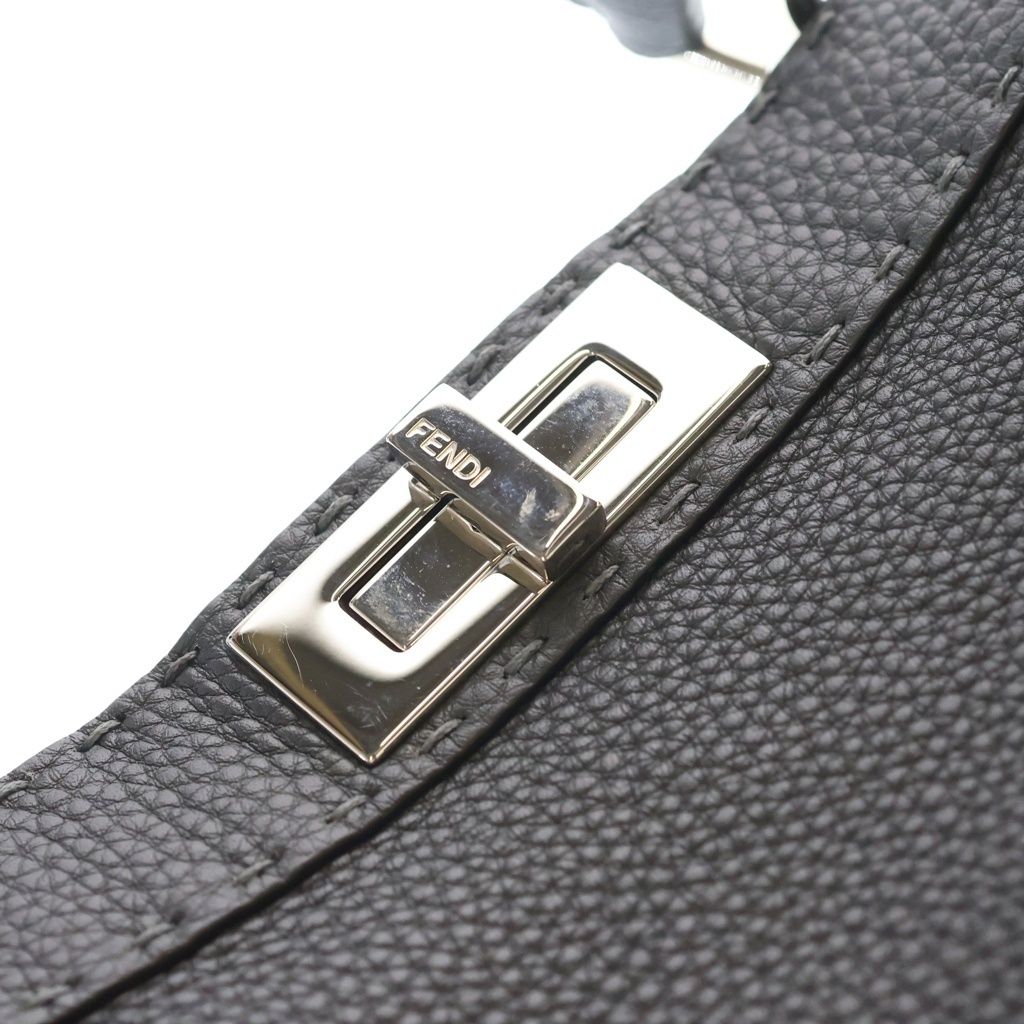 Fendi Peekaboo Icy Leather 2-Way Bag Silver Gray — view 6