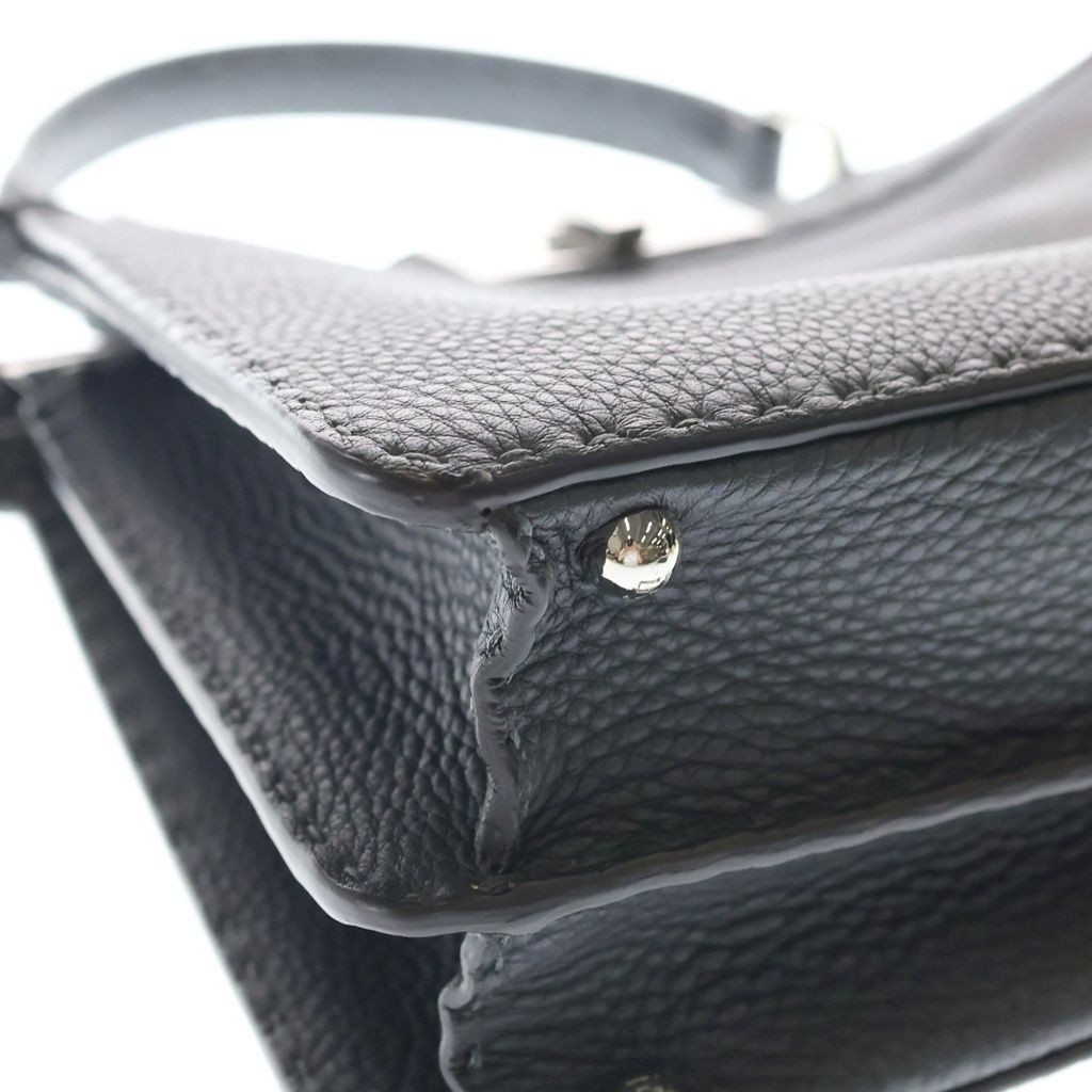 Fendi Peekaboo Icy Leather 2-Way Bag Silver Gray — view 5
