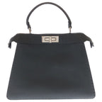 Fendi Peekaboo Icy Leather 2-Way Bag Silver Gray