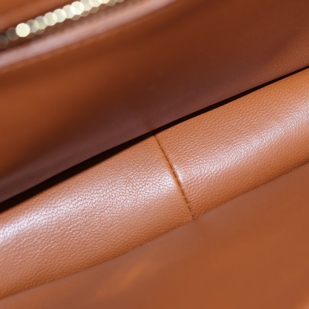 Celine Triomphe Teen Leather Gold Shoulder Back Brown — view 8