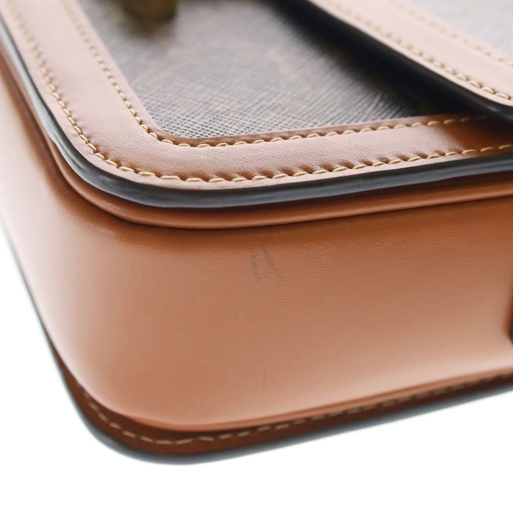Celine Triomphe Teen Leather Gold Shoulder Back Brown — view 7