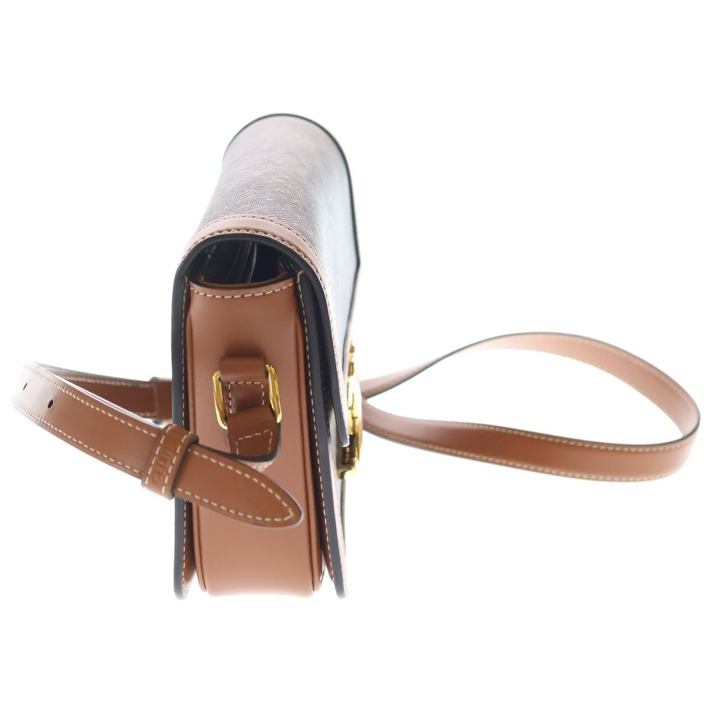 Celine Triomphe Teen Leather Gold Shoulder Back Brown — view 3