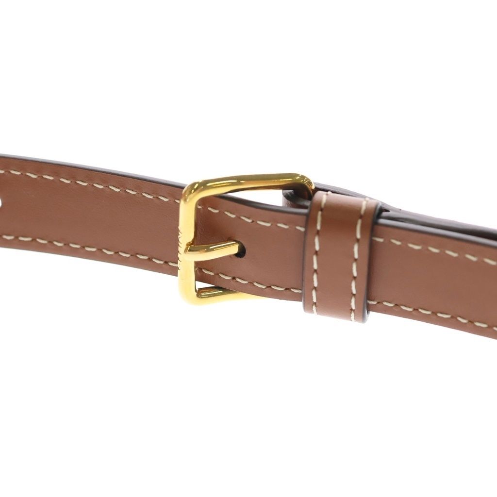Celine Triomphe Teen Leather Gold Shoulder Back Brown — view 6