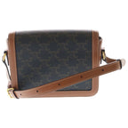 Celine Triomphe Teen Leather Gold Shoulder Back Brown — view 2