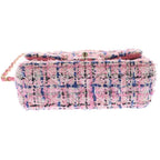 Chanel Mini Quilted 20 Single Flap Chain Shoulder Bag Pink Tweed — view 4