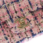 Chanel Mini Quilted 20 Single Flap Chain Shoulder Bag Pink Tweed — view 6