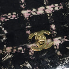 Chanel Mini Quilted Tweed Chain Shoulder Bag Black Pink White Gold — view 6