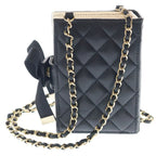 Chanel Book Card Case Mini Bag Chain Black Lambskin Gold — view 2