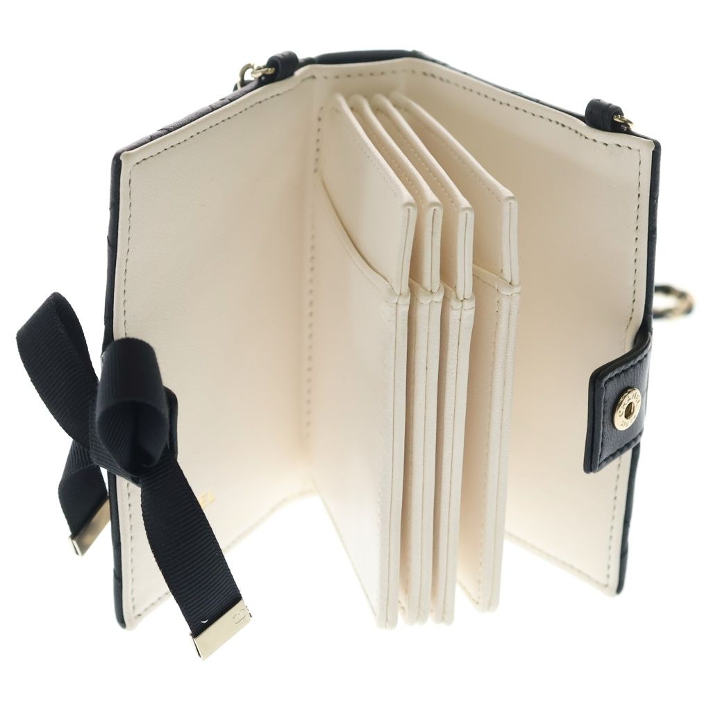 Chanel Book Card Case Mini Bag Chain Black Lambskin Gold — view 5