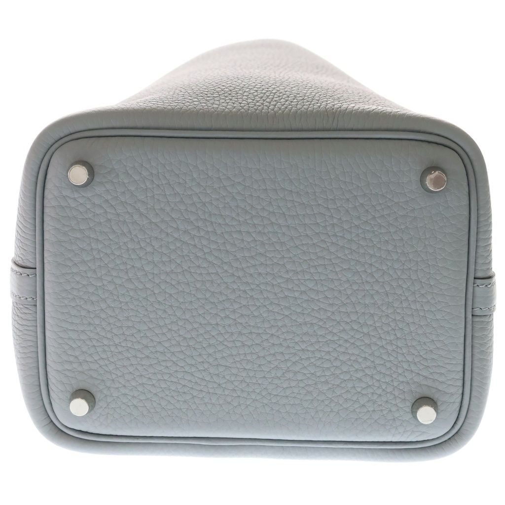 Hermes Picotin Lock PM Taurillon Clemence Silver Handbag Gris Perle Gray — view 4
