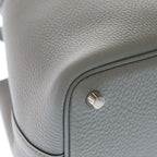 Hermes Picotin Lock PM Taurillon Clemence Silver Handbag Gris Perle Gray — view 5
