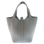 Hermes Picotin Lock PM Taurillon Clemence Silver Handbag Gris Perle Gray — view 2