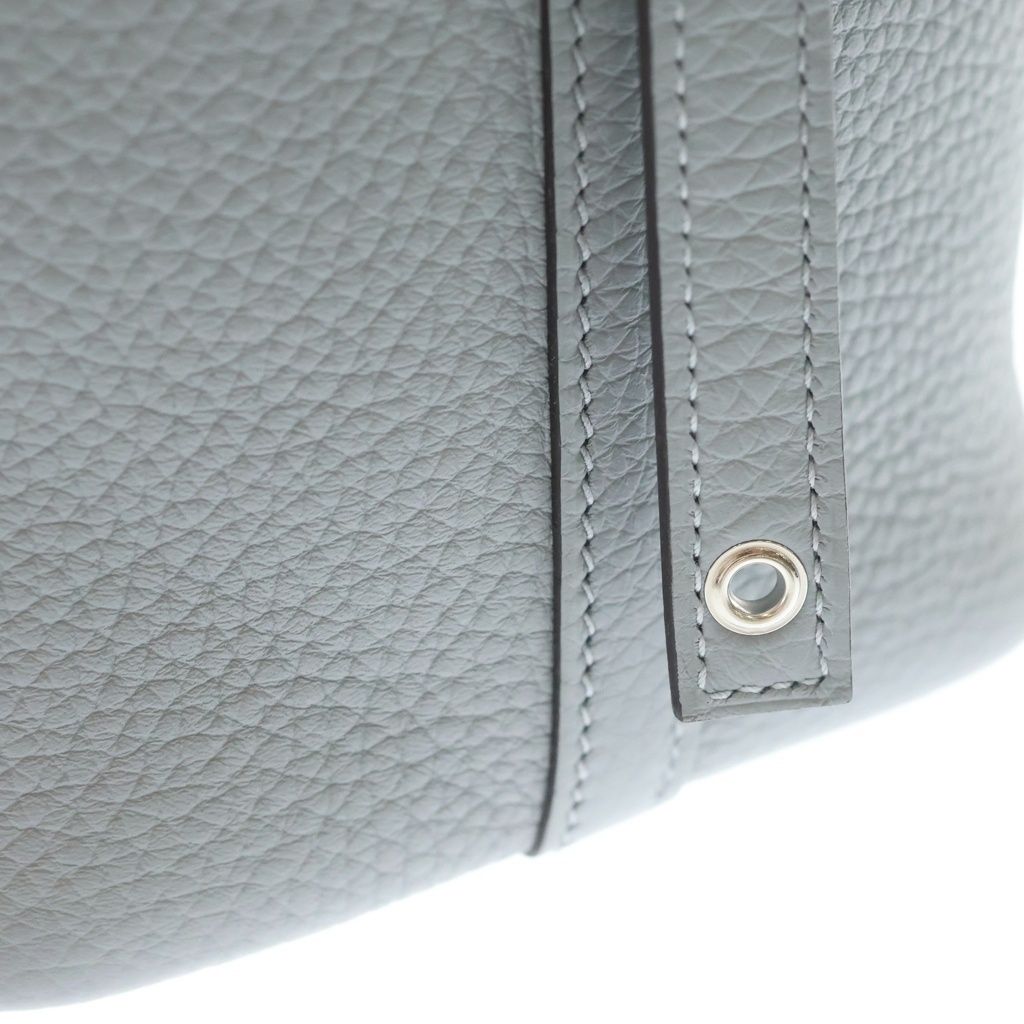 Hermes Picotin Lock PM Taurillon Clemence Silver Handbag Gris Perle Gray — view 6