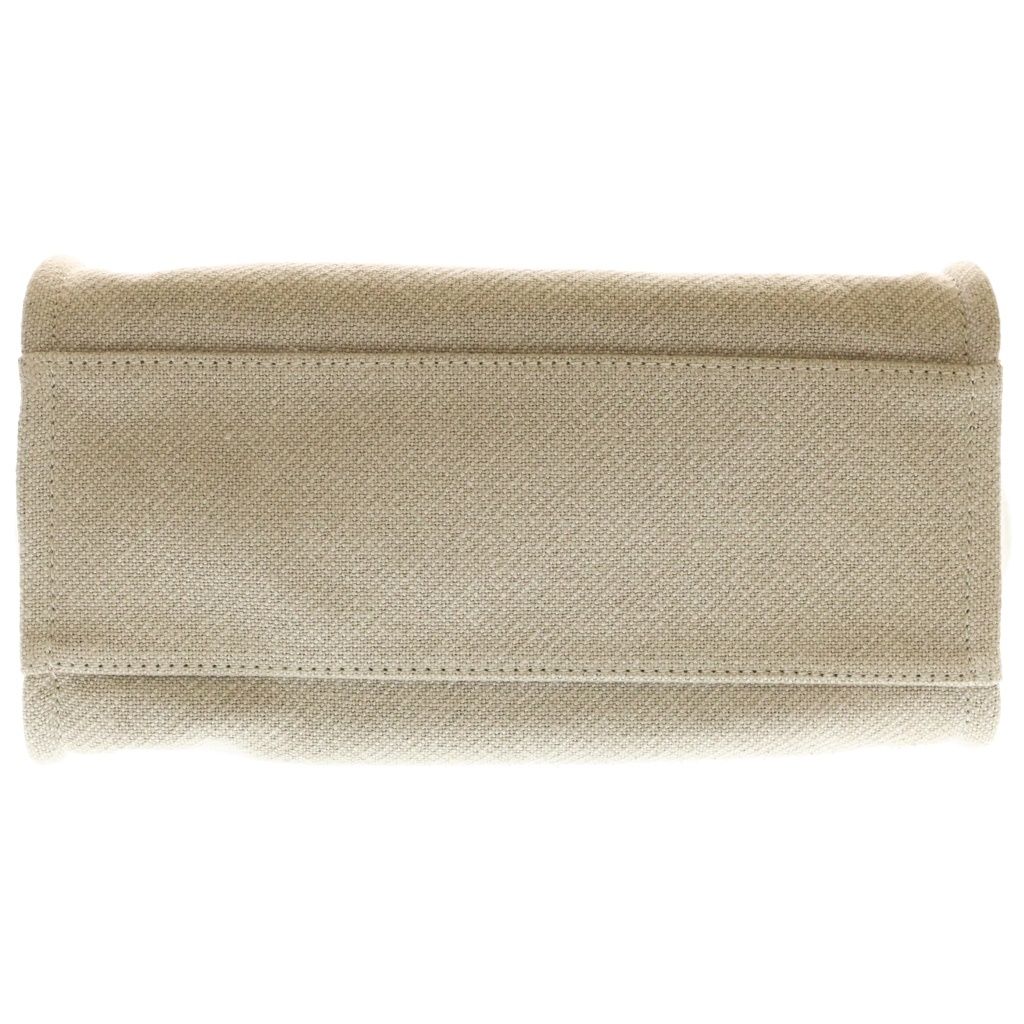 Chanel Deauville MM Canvas Leather Gold 2-Way Handbag Chain Tote Beige Black — view 4