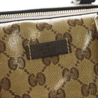 Gucci Boston Bag Brown Beige Leather Gold — view 6