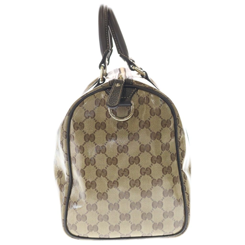 Gucci Boston Bag Brown Beige Leather Gold — view 3