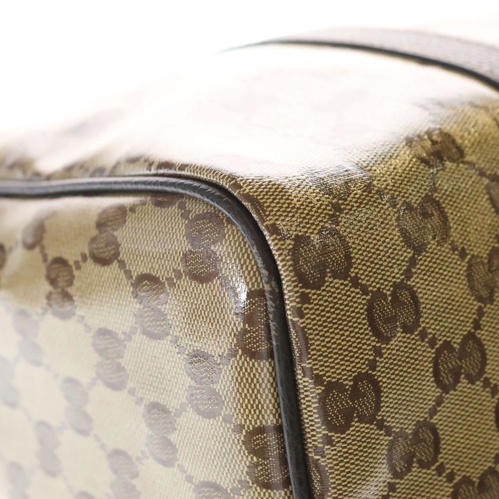 Gucci Boston Bag Brown Beige Leather Gold — view 5