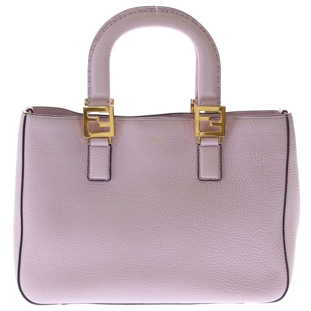 Fendi Selleria FF Tote Small Leather 2-Way Shoulder Bag Pink