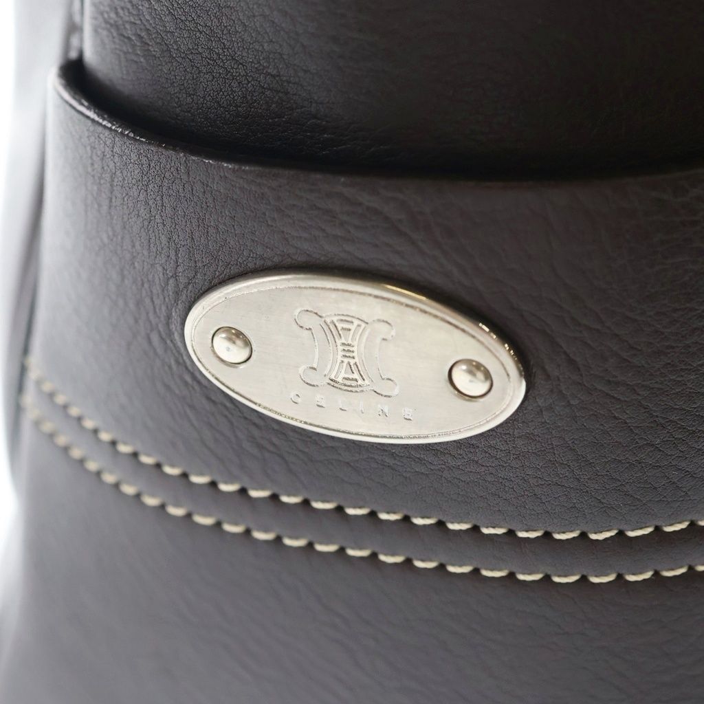 Celine Boogie Bag Handbag Brown Leather Silver — view 6