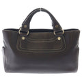 Celine Boogie Bag Handbag Brown Leather Silver
