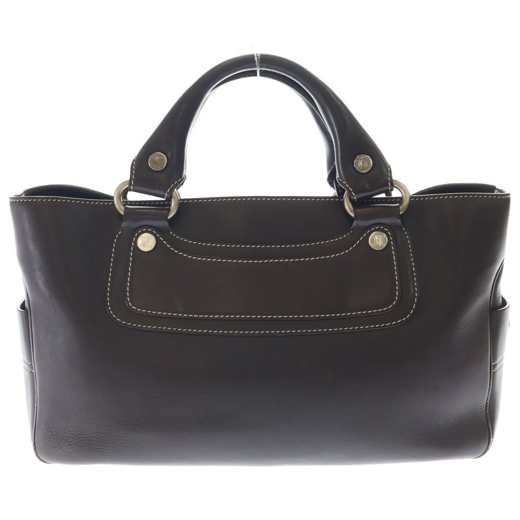 Celine Boogie Bag Handbag Brown Leather Silver — view 2