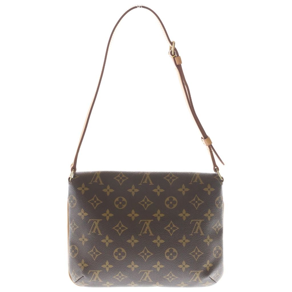 Louis Vuitton Monogram Musette Tango Shoulder Bag Brown Leather Gold — view 2