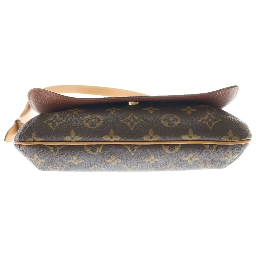 Louis Vuitton Monogram Musette Tango Shoulder Bag Brown Leather Gold — view 4