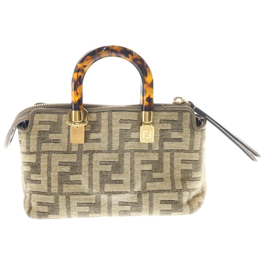 Fendi Zucca by the Way Shoulder Bag 2-Way Gold Beige — view 2