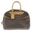 Louis Vuitton Monogram Deauville Leather Handbag Brown