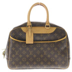 Louis Vuitton Monogram Deauville Leather Handbag Brown