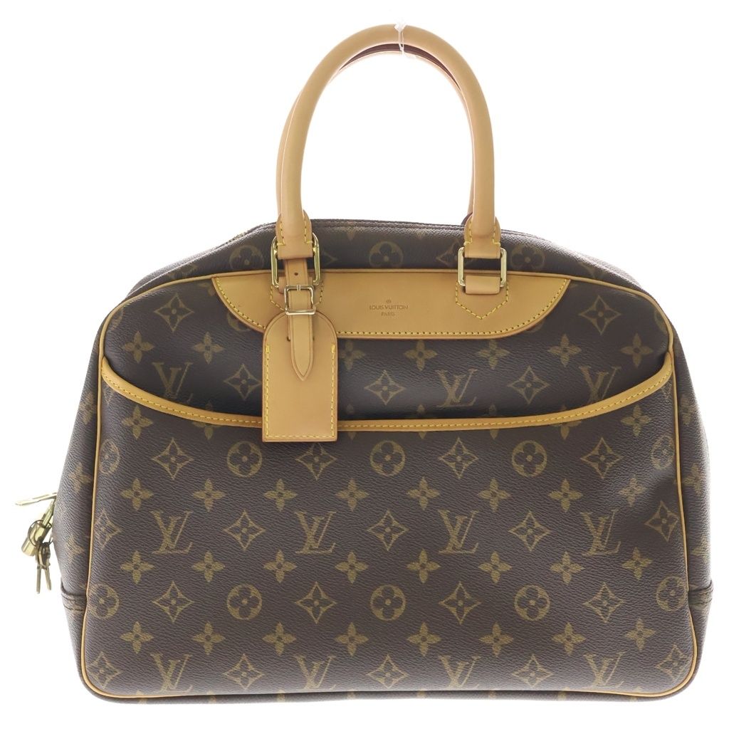 Louis Vuitton Monogram Deauville Leather Handbag Brown