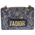 Dior J'adior Beads Denim Chain Shoulder Bag Blue Multicolor