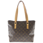 Louis Vuitton Monogram Cabas Piano Tote Brown Leather Gold — view 2